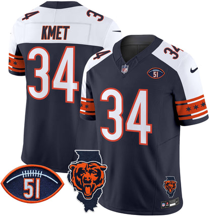 Men's Bears Illinois & Dick Butkus Patch Vapor Limited Jersey - All Stitched