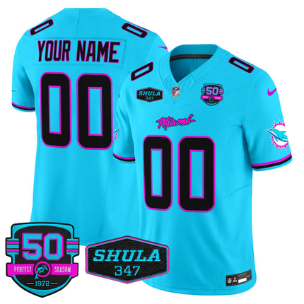 Custom Gender/Name Dolphins Miami Vice Vapor Limited Jersey V4 - All Stitched
