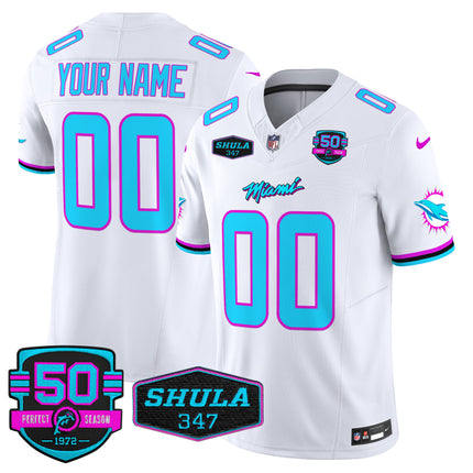 Custom Gender/Name Dolphins Miami Vice Vapor Limited Jersey V4 - All Stitched