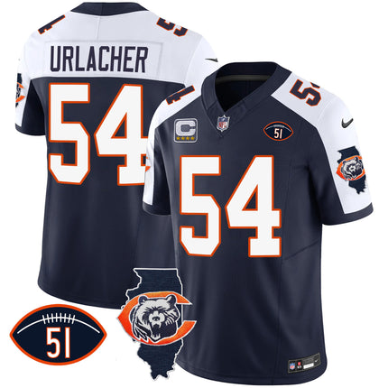 Men's Bears Throwback Illinois Patch Vapor Jersey - All Stitched