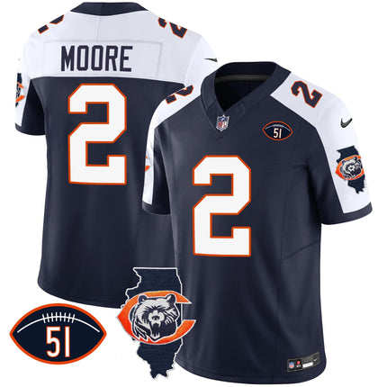 Men's Bears Throwback Illinois Patch Vapor Jersey - All Stitched