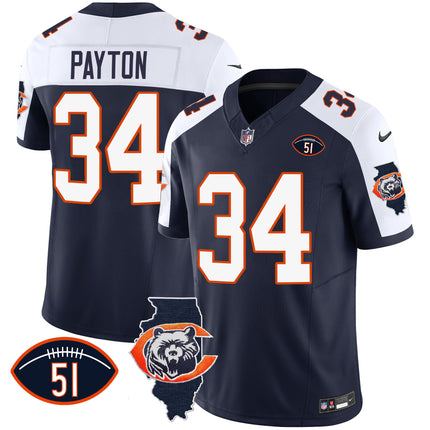 Men's Bears Throwback Illinois Patch Vapor Jersey - All Stitched
