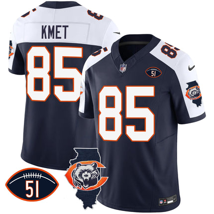 Men's Bears Throwback Illinois Patch Vapor Jersey - All Stitched