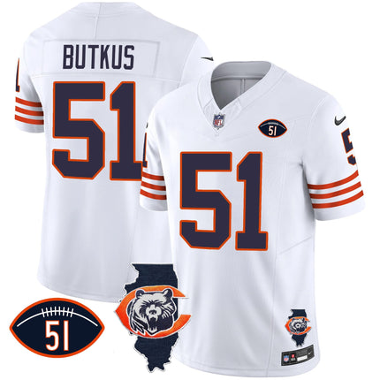 Men's Bears Throwback Illinois Patch Vapor Jersey - All Stitched