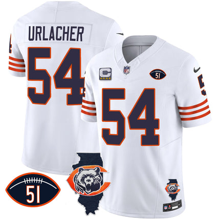 Men's Bears Throwback Illinois Patch Vapor Jersey - All Stitched