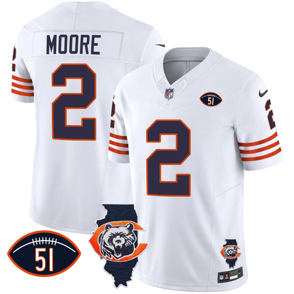 Men's Bears Throwback Illinois Patch Vapor Jersey - All Stitched