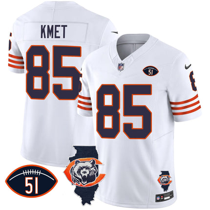Men's Bears Throwback Illinois Patch Vapor Jersey - All Stitched