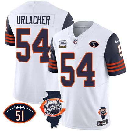 Men's Bears Throwback Illinois Patch Vapor Jersey - All Stitched