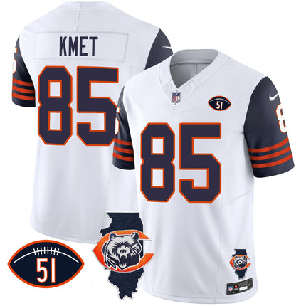 Men's Bears Throwback Illinois Patch Vapor Jersey - All Stitched