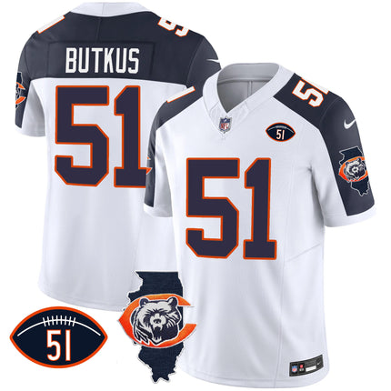 Men's Bears Throwback Illinois Patch Vapor Jersey - All Stitched