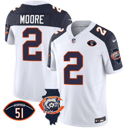 Men's Bears Throwback Illinois Patch Vapor Jersey - All Stitched