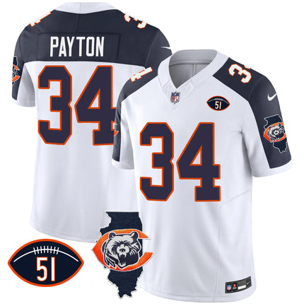 Men's Bears Throwback Illinois Patch Vapor Jersey - All Stitched
