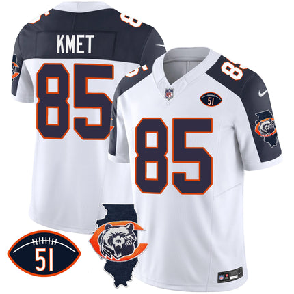 Men's Bears Throwback Illinois Patch Vapor Jersey - All Stitched