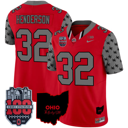 Men's Ohio State Buckeyes 100th Anniversary Patch Vapor Limited Jersey - All Stitched