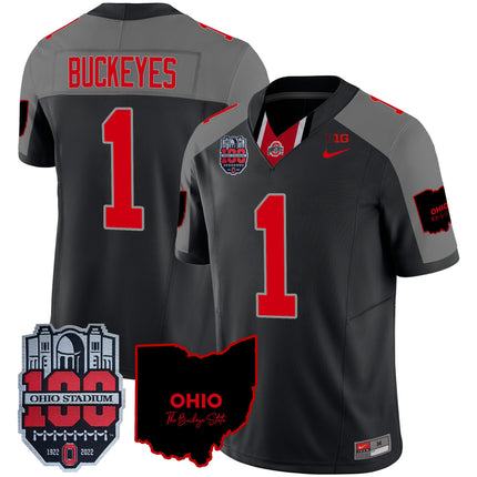 Men's Ohio State Buckeyes 100th Anniversary Patch Vapor Limited Jersey - All Stitched