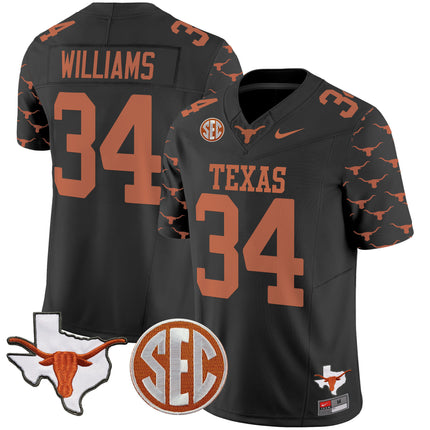 Men's Texas Longhorns State Map & Sec Patch Vapor Limited Jersey V5 - All Stitched