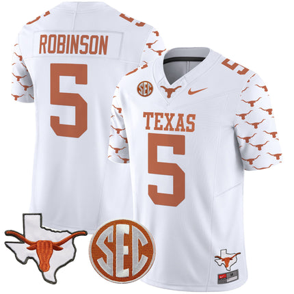 Men's Texas Longhorns State Map & Sec Patch Vapor Limited Jersey V5 - All Stitched