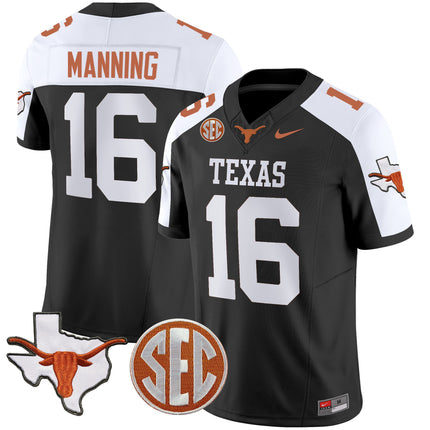 Men's Texas Longhorns State Map & Sec Patch Vapor Limited Jersey V5 - All Stitched