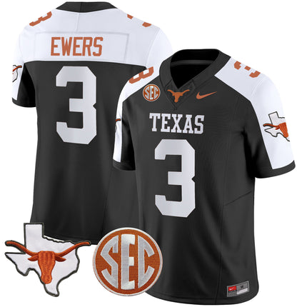 Men's Texas Longhorns State Map & Sec Patch Vapor Limited Jersey V5 - All Stitched