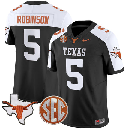 Men's Texas Longhorns State Map & Sec Patch Vapor Limited Jersey V5 - All Stitched