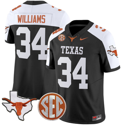 Men's Texas Longhorns State Map & Sec Patch Vapor Limited Jersey V5 - All Stitched