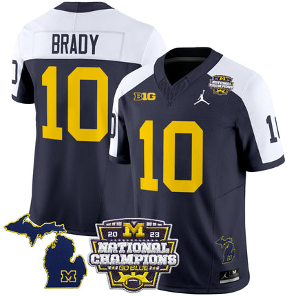 Men's Michigan Wolverines 2023 National Champions Patch Vapor Jersey V6 - All Stitched