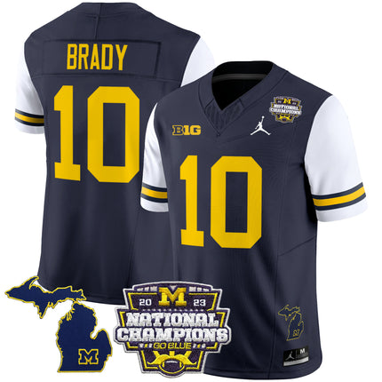 Men's Michigan Wolverines 2023 National Champions Patch Vapor Jersey V6 - All Stitched