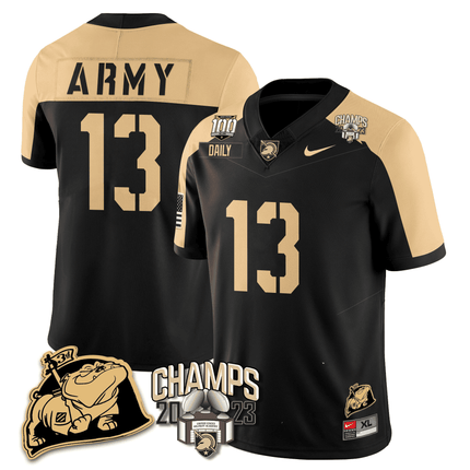Men's Army Black Knights 2023 CIC Trophy Champion Patch Jersey - All Stitched