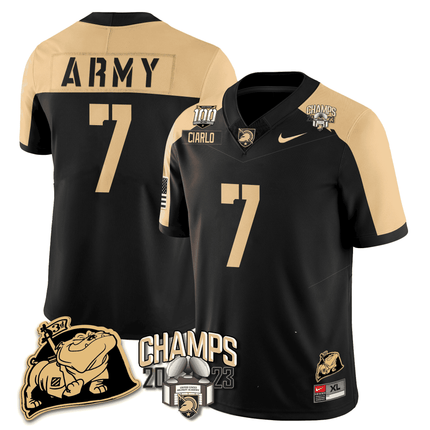 Men's Army Black Knights 2023 CIC Trophy Champion Patch Jersey - All Stitched