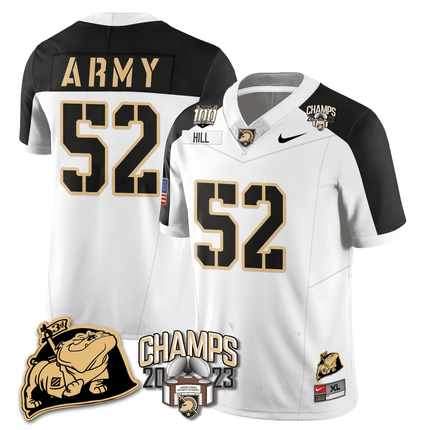 Men's Army Black Knights 2023 CIC Trophy Champion Patch Jersey - All Stitched