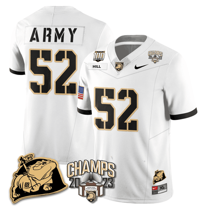 Men's Army Black Knights 2023 CIC Trophy Champion Patch Jersey - All Stitched