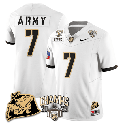 Men's Army Black Knights 2023 CIC Trophy Champion Patch Jersey - All Stitched
