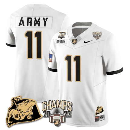 Men's Army Black Knights 2023 CIC Trophy Champion Patch Jersey - All Stitched