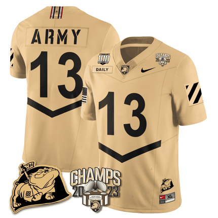 Men's Army Black Knights 2023 CIC Trophy Champion Patch Jersey - All Stitched