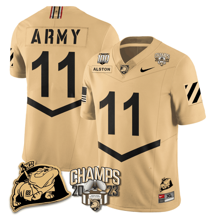 Men's Army Black Knights 2023 CIC Trophy Champion Patch Jersey - All Stitched
