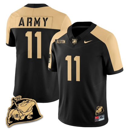 Men? Army Black Knights Rocky The Bulldog Patch Jersey - All Stitched