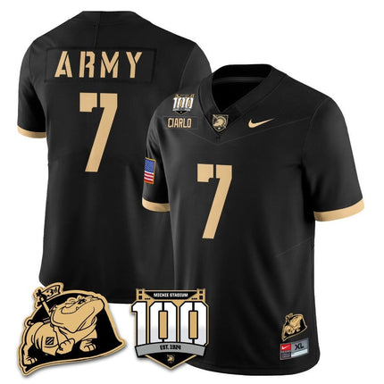 Men's Army Black Knights 100th Anniversary Patch Vapor Jersey - All Stitched
