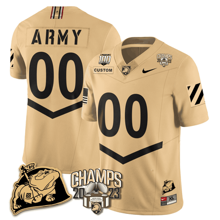 Army Black Knights 2023 CIC Trophy Champion Patch Custom Jersey - All Stitched