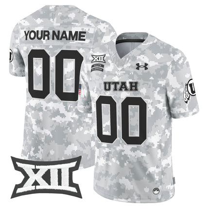 Utah Utes 2024 Salute to Service Vapor Limited Custom Jersey - Arctic Camo - All Stitched