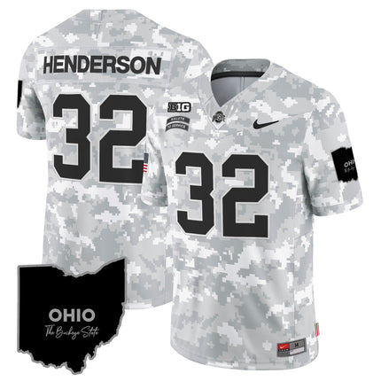 Ohio State Buckeyes 2024 Salute to Service Vapor Limited Jersey - Arctic Camo - All Stitched