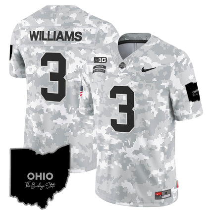 Ohio State Buckeyes 2024 Salute to Service Vapor Limited Jersey - Arctic Camo - All Stitched