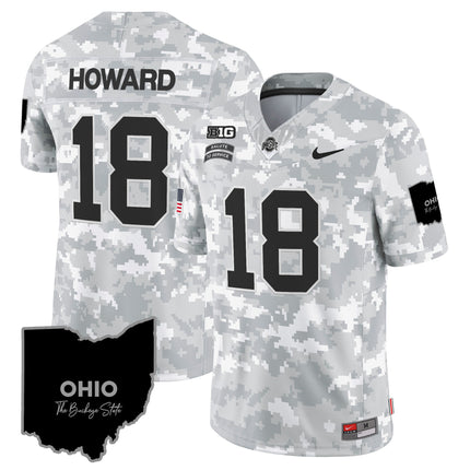 Ohio State Buckeyes 2024 Salute to Service Vapor Limited Jersey - Arctic Camo - All Stitched