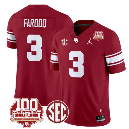 Men's Oklahoma Sooners 100th Anniversary Patch Vapor Limited Jersey - All Stitched