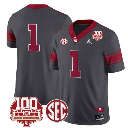Men's Oklahoma Sooners 100th Anniversary Patch Vapor Limited Jersey - All Stitched