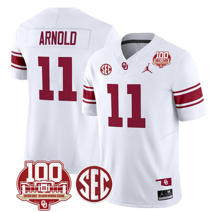 Men's Oklahoma Sooners 100th Anniversary Patch Vapor Limited Jersey - All Stitched