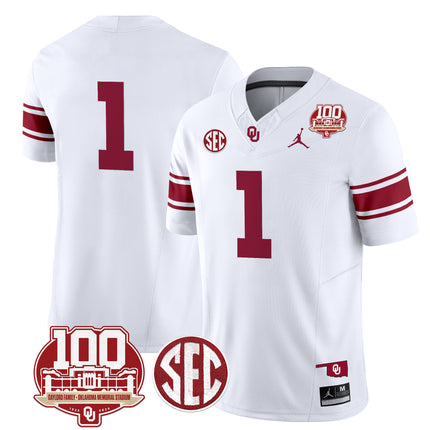 Men's Oklahoma Sooners 100th Anniversary Patch Vapor Limited Jersey - All Stitched