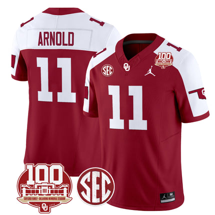 Men's Oklahoma Sooners 100th Anniversary Patch Vapor Limited Jersey - All Stitched