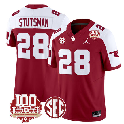 Men's Oklahoma Sooners 100th Anniversary Patch Vapor Limited Jersey - All Stitched