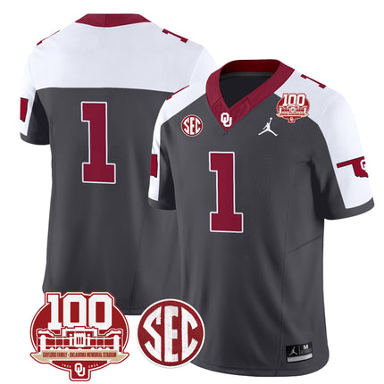 Men's Oklahoma Sooners 100th Anniversary Patch Vapor Limited Jersey - All Stitched