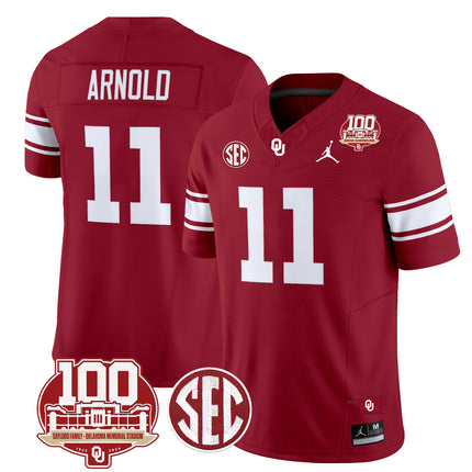 Men's Oklahoma Sooners 100th Anniversary Patch Vapor Limited Jersey - All Stitched